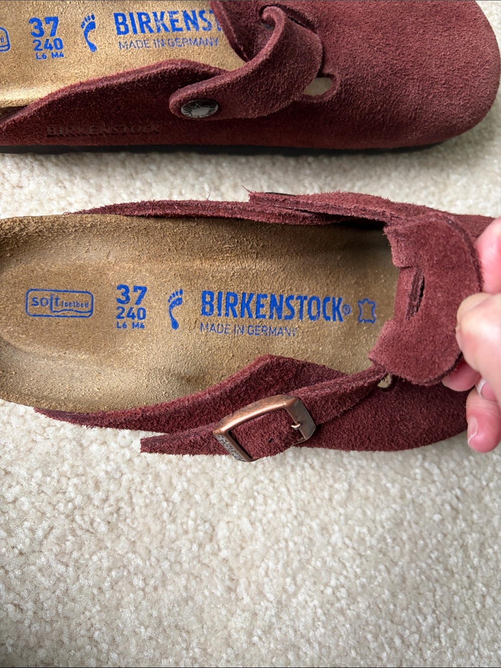 Birkenstock Boston Suede Slip-On Clogs size 37 like new - Picture 3 of 9